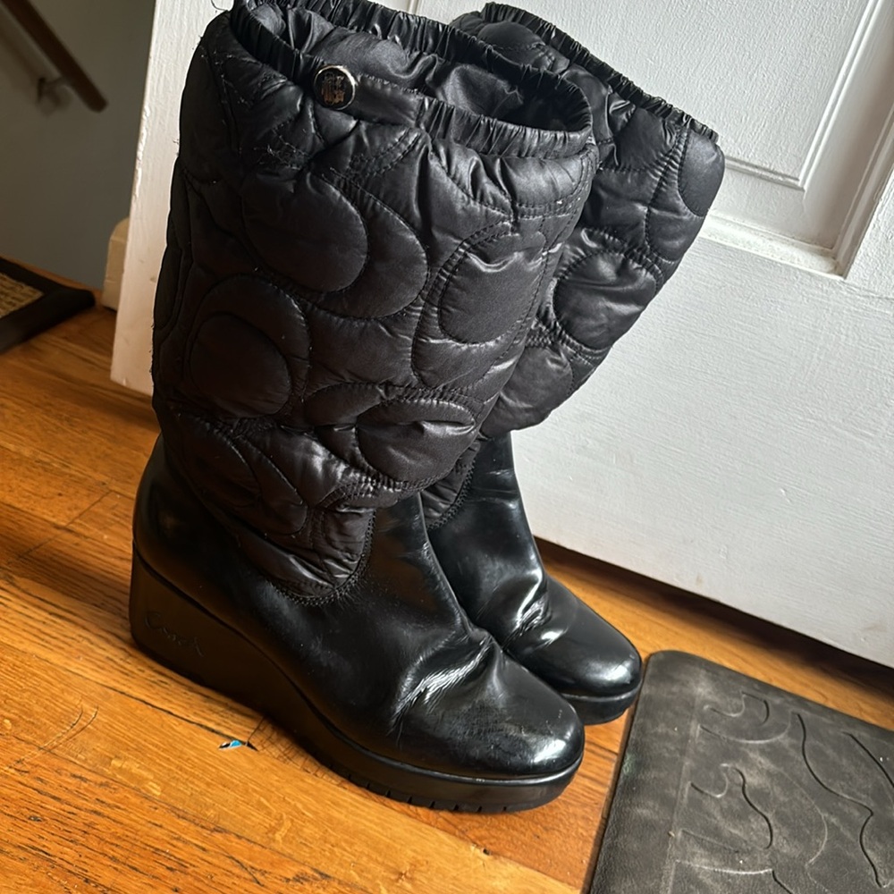 COACH | "Cantina" Quilted Puffer Wedge Winter Boots Size 7